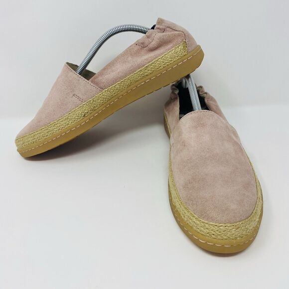 BORN 8.5 Pink Castries Suede Slip On Comfort Espadrilles Boho Chic Casual Loafer - Picture 11 of 16